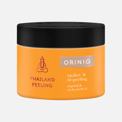 Tropisch-exotisches Verwöhnprogramm
Das grobkörnige THAILAND FEELING Zucker-Öl-Peeling ist der ideale Helfer bei trockener Haut und pflegt zudem mit wertvollem Argan- und Sacha-Inchi-Öl.     [mkdf_button size=
